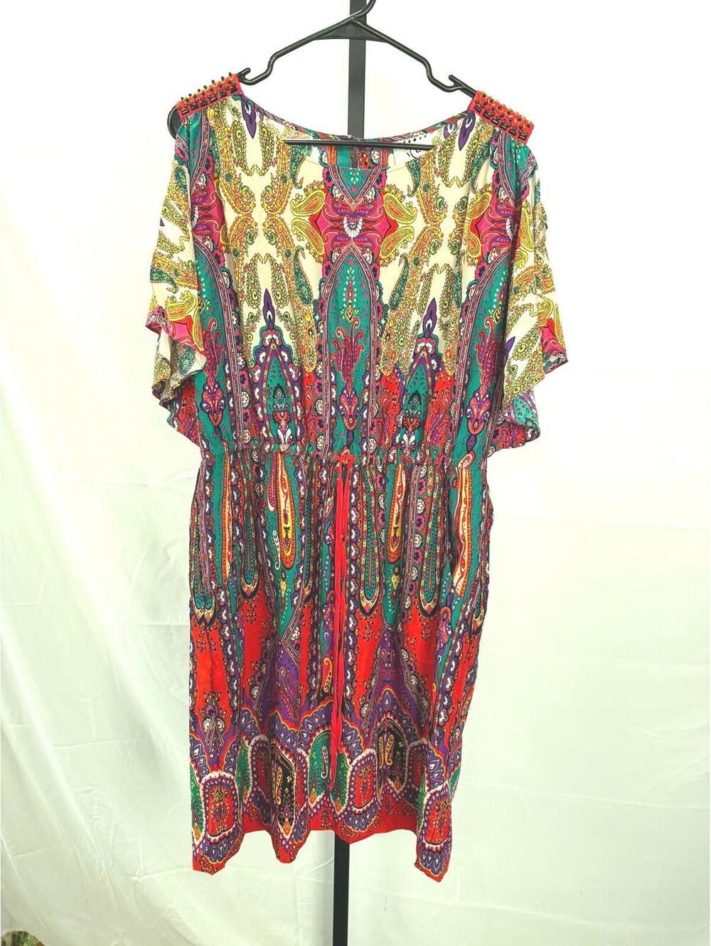 ICE 14 Colorful Patterned Women's Dress with Elastic Waist